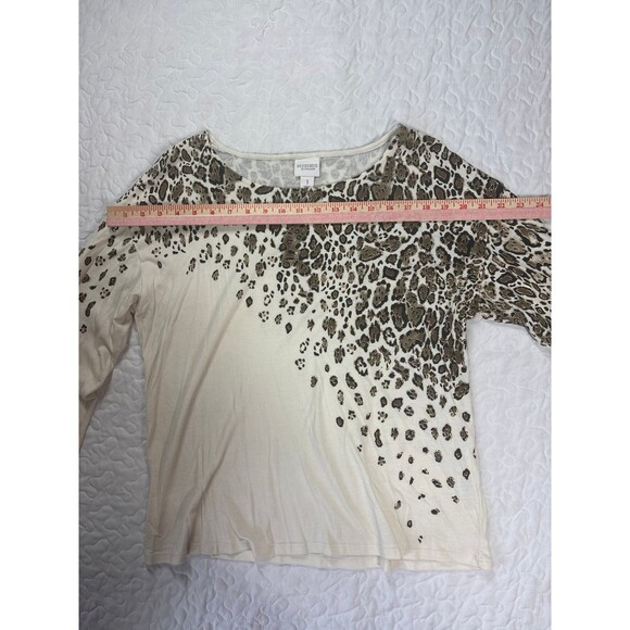 Weekends By Chico’s Long Sleeve Spotted Design Shirt Size Medium - Picture 5 of 6